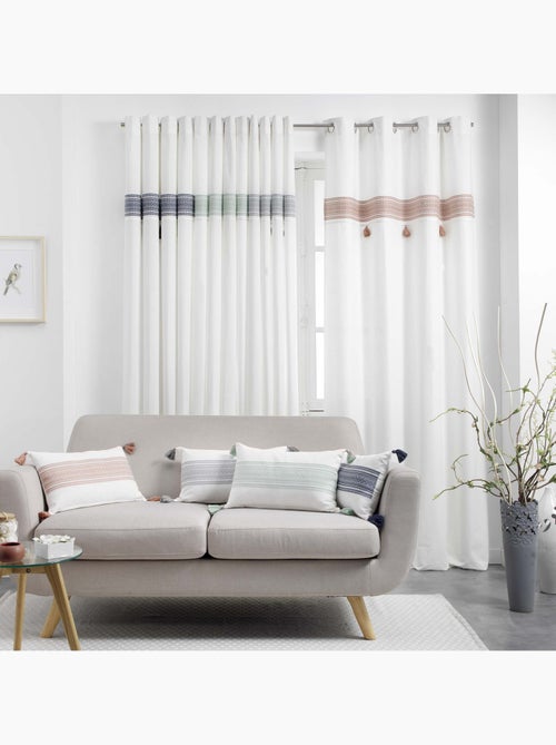 1 Rideau a oeillet 140x240 cm Amaya gris - Kiabi