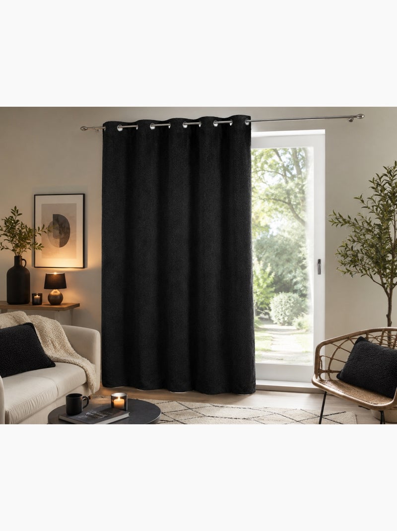 1 Rideau bouclette Wooly Noir - Kiabi