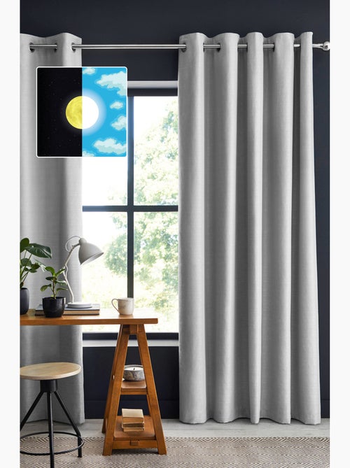 1 Rideau Occultant 140 x 180 cm Obscura Gris clair - Kiabi 1 Rideau Occultant 140 x 180 cm Obscura Gris clair - Kiabi