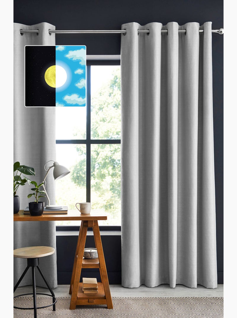 1 Rideau Occultant 140 x 180 cm Obscura Gris clair Gris clair - Kiabi