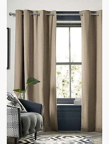 1 Rideau Occultant isolant 140 x 180 cm Laponi Moutarde