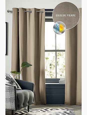 1 Rideau Occultant isolant 140 x 180 cm Laponi Moutarde