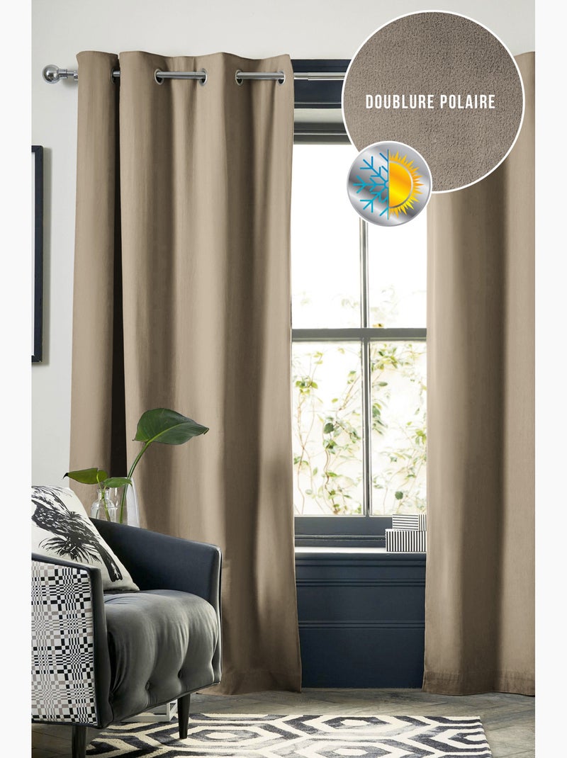 1 Rideau Occultant isolant 140 x 180 cm Laponi Moutarde Moutarde - Kiabi