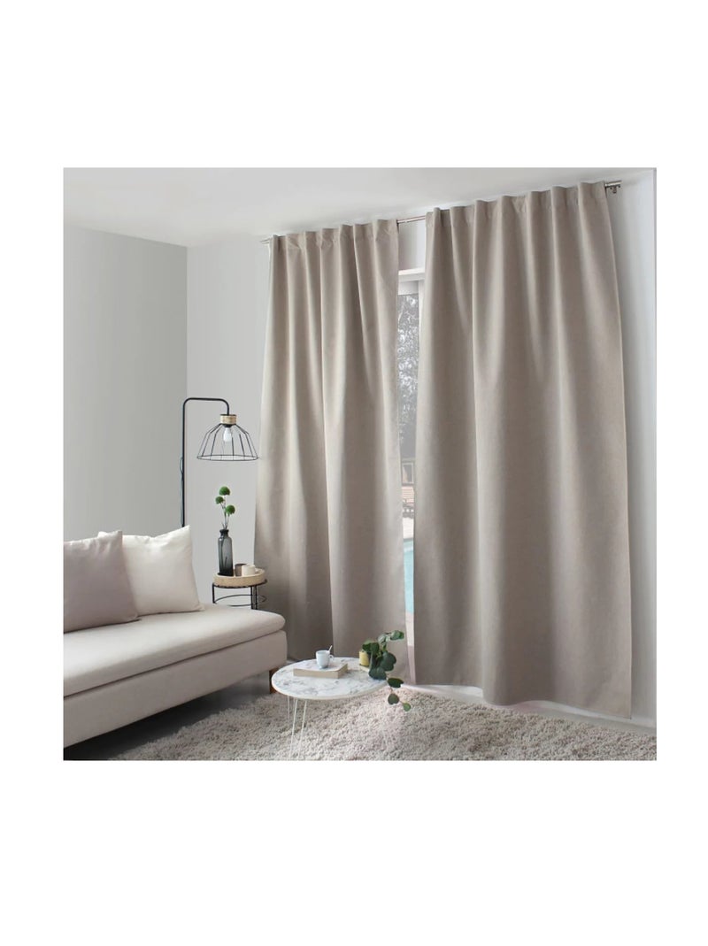 1 Rideau Occultant total Eclipse patte caché Beige - Kiabi