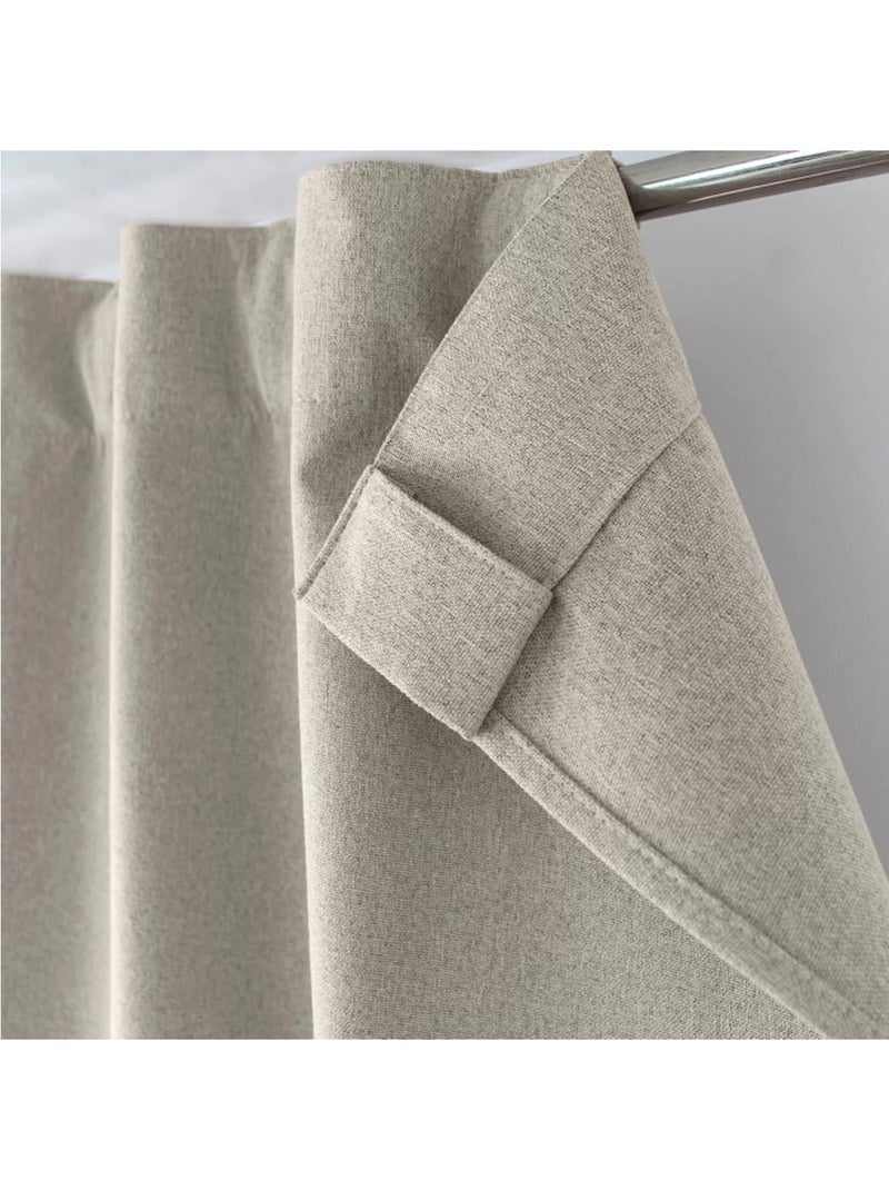 1 Rideau Occultant total Eclipse patte caché Beige - Kiabi