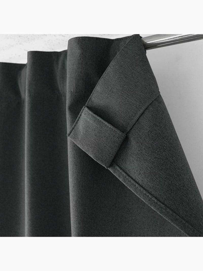 1 Rideau Occultant total Eclipse patte caché Gris foncé - Kiabi