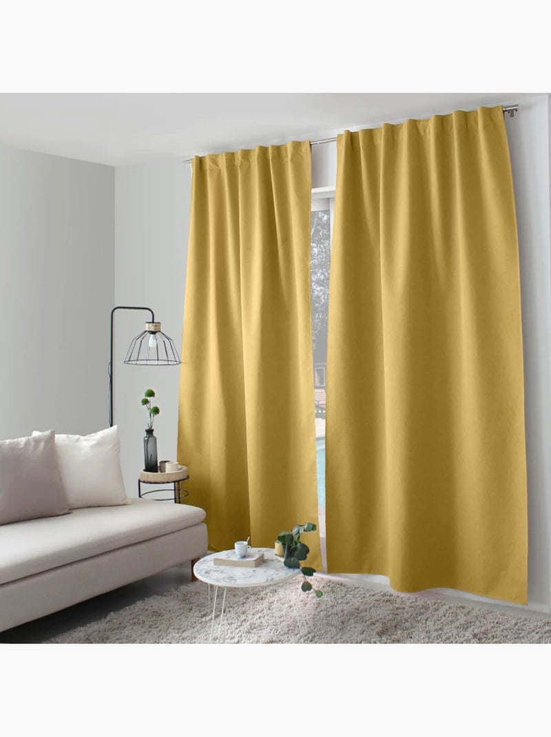 1 Rideau Occultant total Eclipse patte caché Jaune - Kiabi