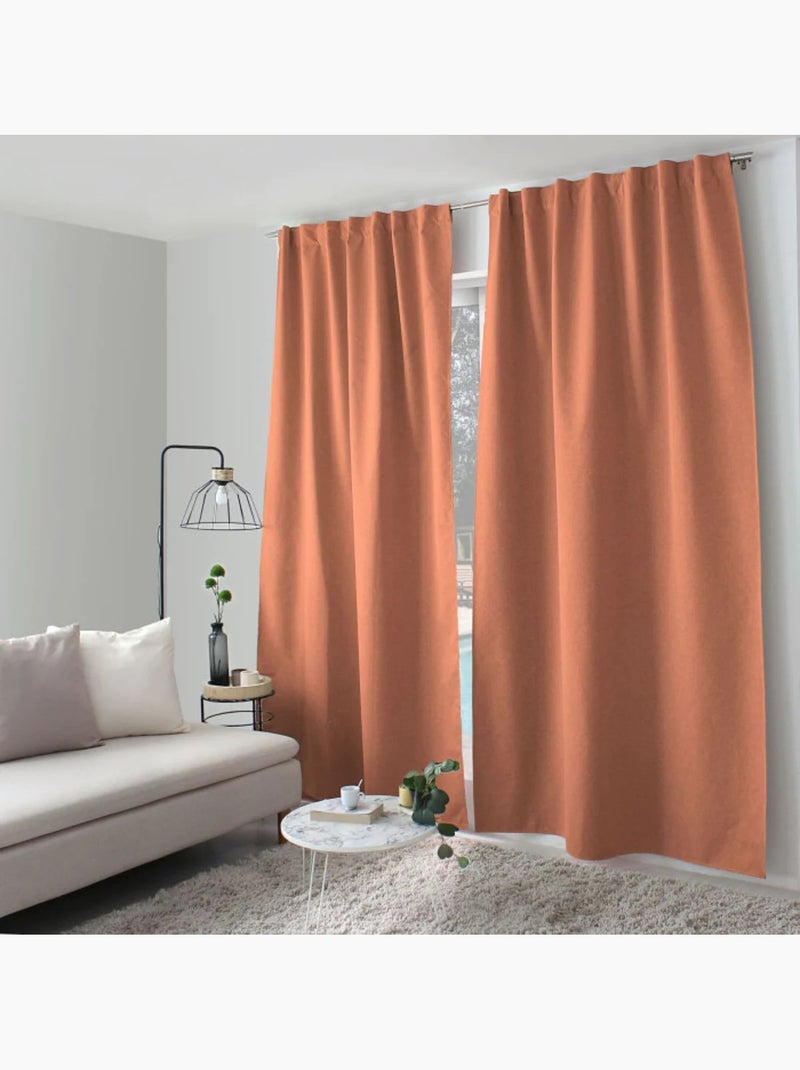 1 Rideau Occultant total Eclipse patte caché Terracotta - Kiabi