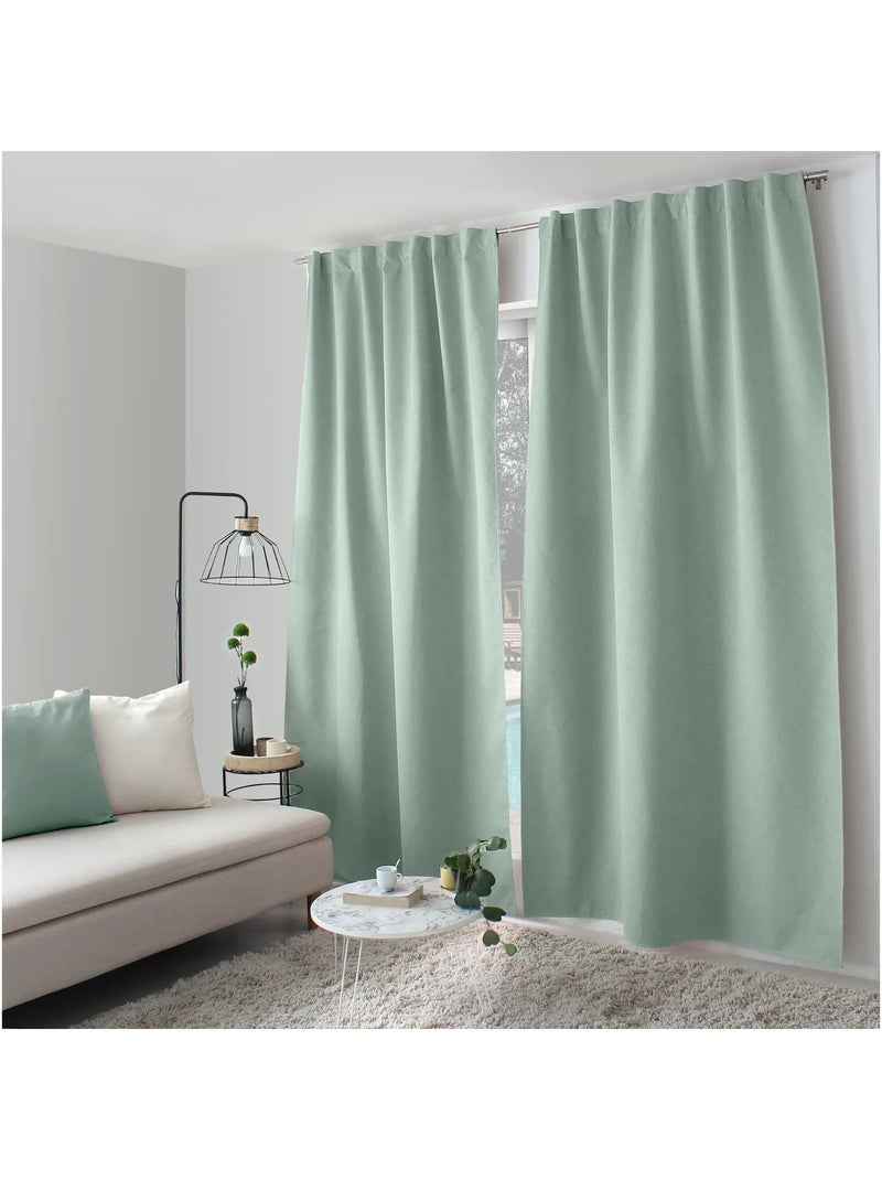 1 Rideau Occultant total Eclipse patte caché Vert d'eau - Kiabi