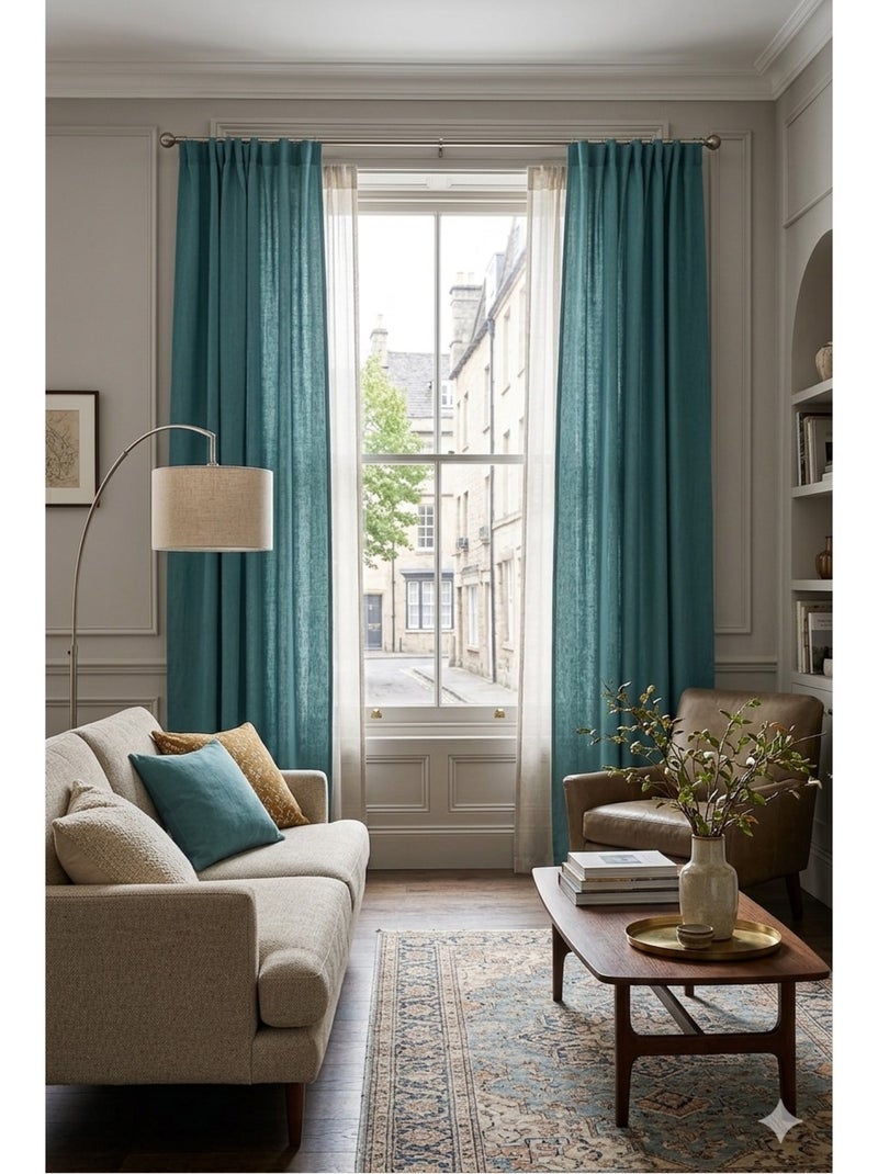 1 Rideau Occultant total Eclipse patte caché Vert jade - Kiabi