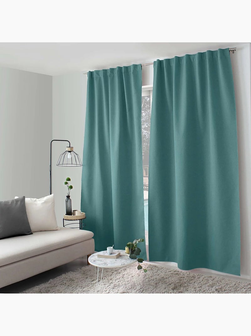 1 Rideau Occultant total Eclipse patte caché Vert jade - Kiabi