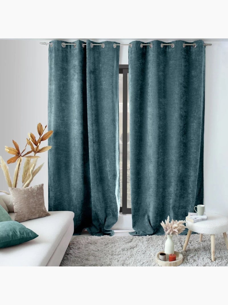 1 Rideau Thermique Velvet Bleu canard - Kiabi