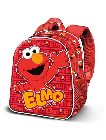 1, Rue Sésame Elmo Happy Sac à Dos 3D Elite, Rouge