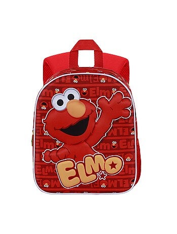 1, Rue Sésame Elmo Happy Sac à Dos 3D Elite, Rouge