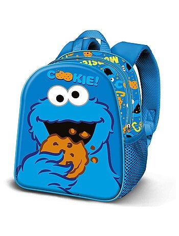 1, Rue Sésame Macaron Eat Sac à Dos 3D Elite, Bleu