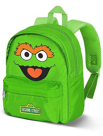 1, Rue Sésame Oscar il Grincheux Face Sac à dos Préscolaire Joy, Vert