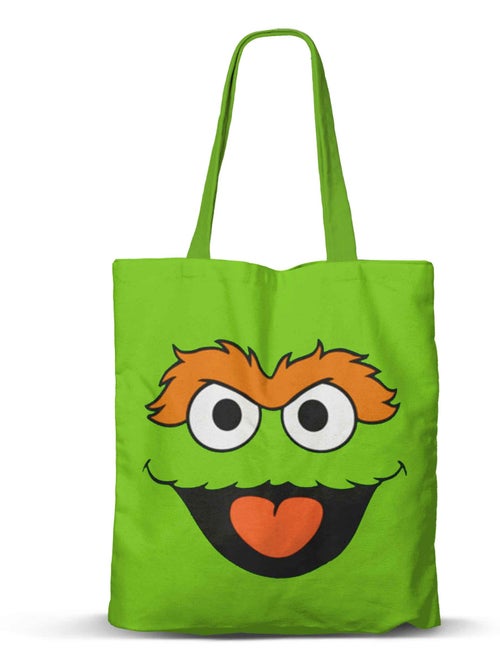 1, Rue Sésame Oscar il Grincheux Face Sac de Courses Shopping FAN, Vert - Kiabi