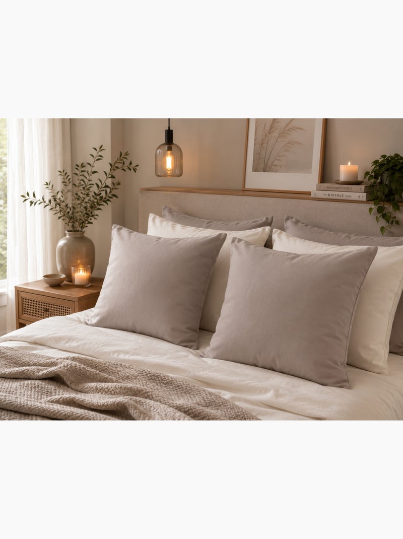 1 Taie d'oreiller coton uni Edens Beige - Kiabi