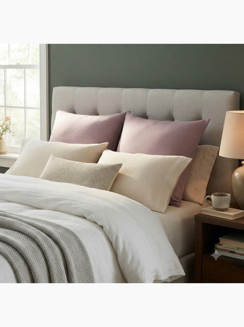 1 Taie d'oreiller coton uni Edens Rose - Kiabi