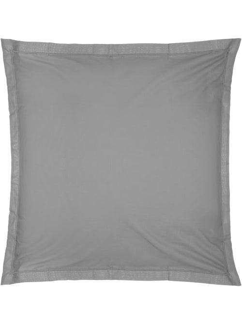 1 Taie d'oreiller percale de coton uni 63 x 63 cm Harmonie gris - Kiabi