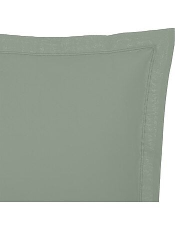 1 Taie d'oreiller percale de coton uni 63 x 63 cm Harmonie gris