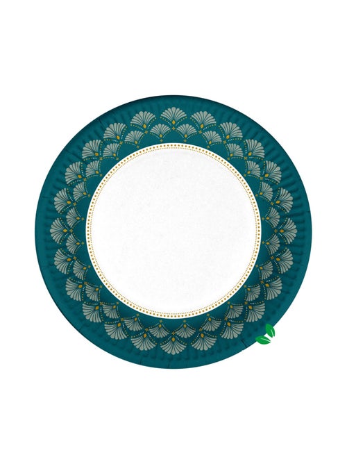 10 assiettes en carton 23 cm Art deco floral - Kiabi