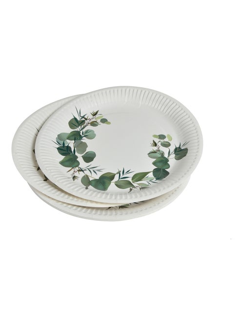10 assiettes en carton 23 cm Branche d'eucalyptus - Kiabi