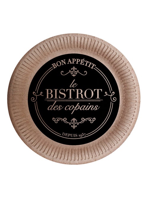 10 assiettes en kraft 18 cm Bistrot parisien - Kiabi