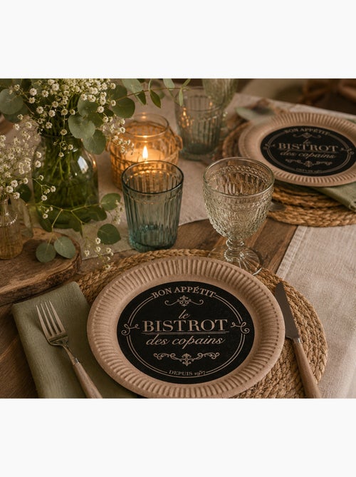 10 assiettes en kraft 18 cm bistrot parisien - Kiabi 10 assiettes en kraft 18 cm bistrot parisien - Kiabi