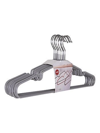 10 cintres en métal avec revêtement gris - House Nordic