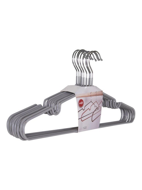 10 cintres en métal avec revêtement gris - House Nordic - Kiabi