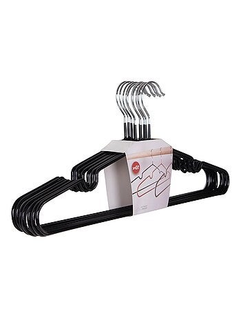 10 cintres en métal avec revêtement noir - House Nordic