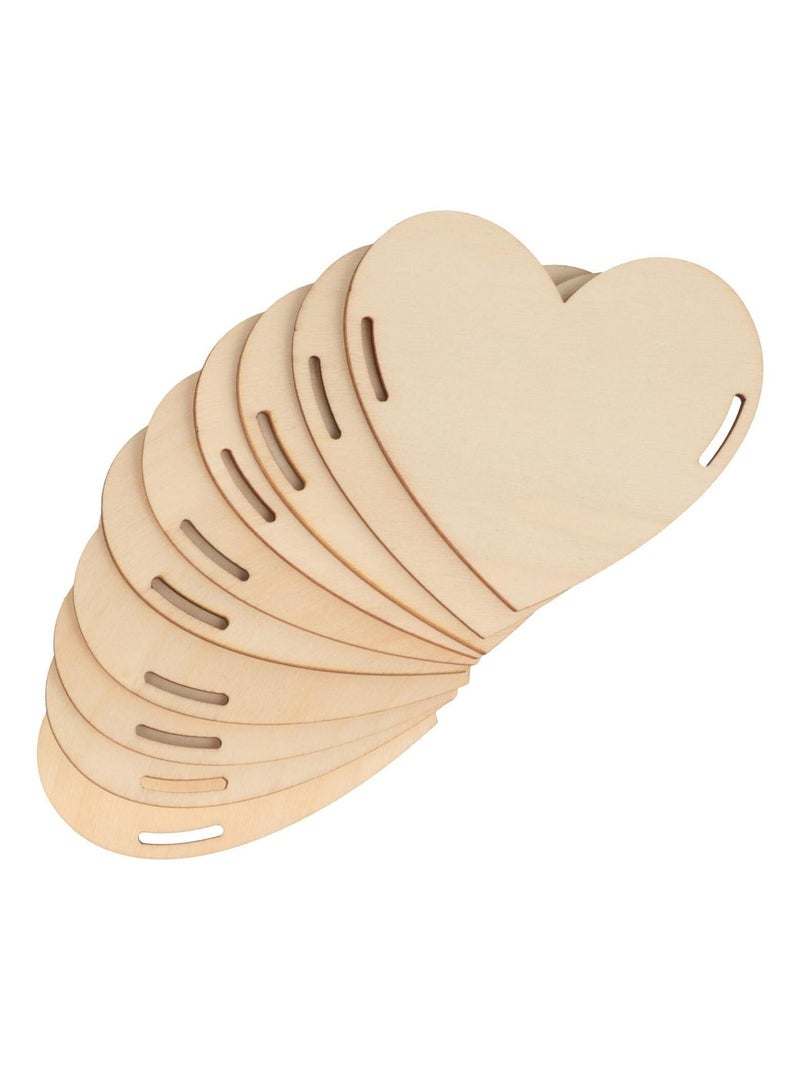 10 coeurs en bois pour guirlande - Artemio Beige - Kiabi