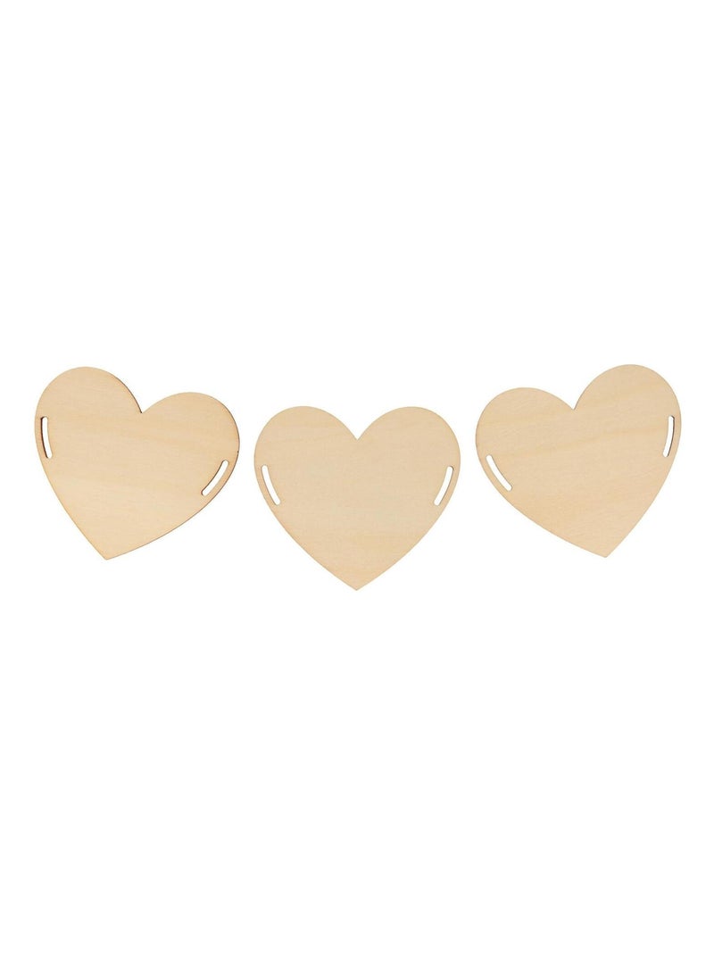 10 coeurs en bois pour guirlande - Artemio Beige - Kiabi
