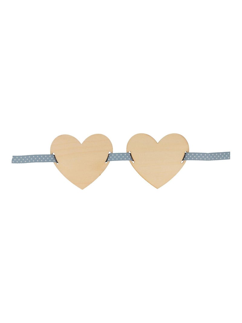 10 coeurs en bois pour guirlande - Artemio Beige - Kiabi