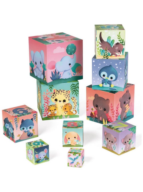 10 cubes à empiler les animaux tout mignons - Kiabi