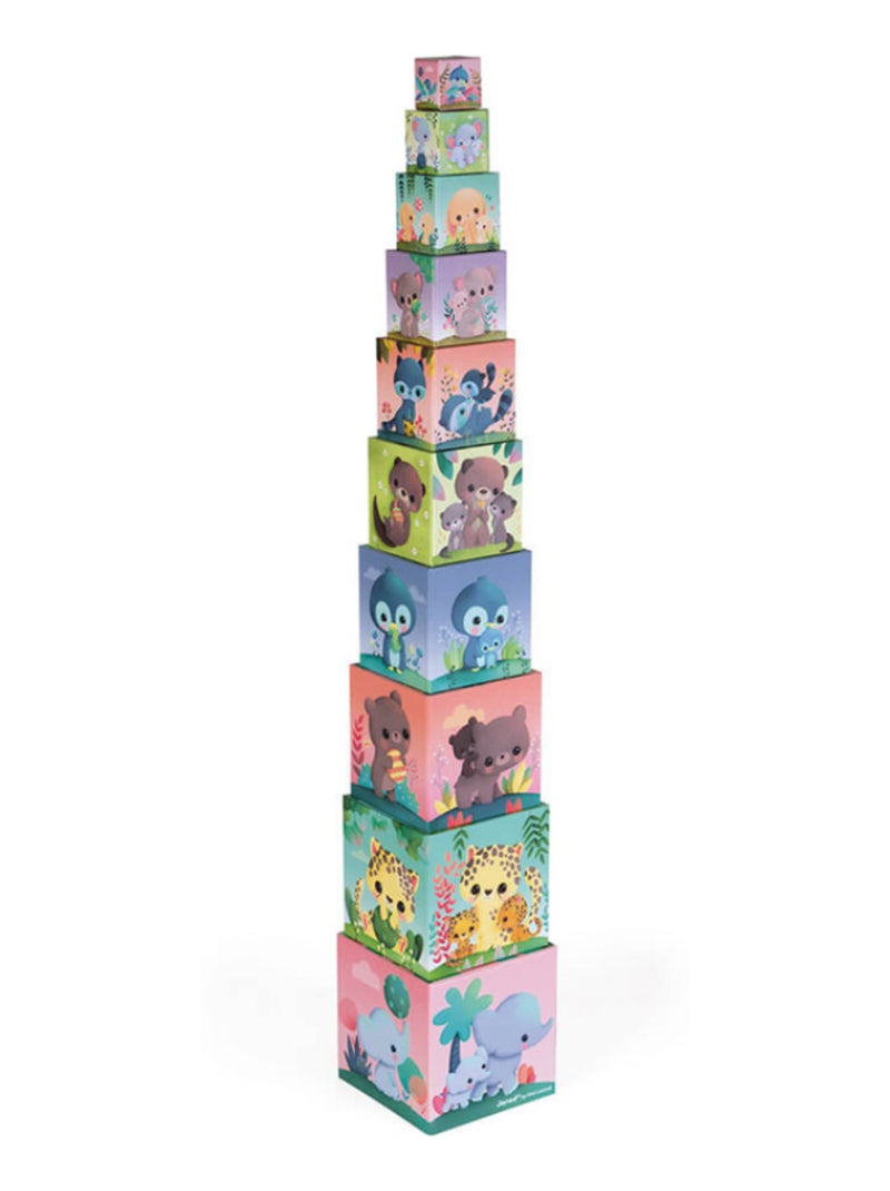 10 cubes à empiler les animaux tout mignons Multicolore - Kiabi