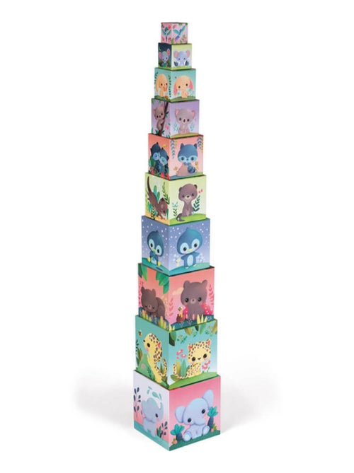 10 cubes à empiler les animaux tout mignons - Kiabi