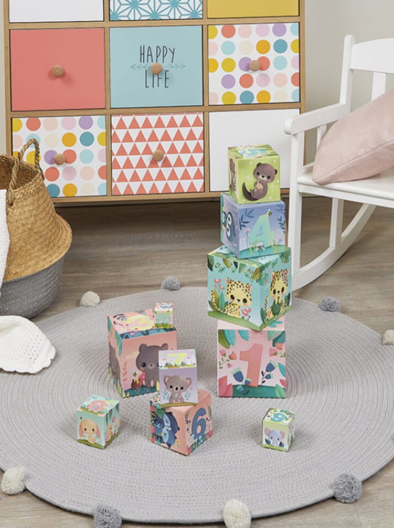 10 cubes à empiler les animaux tout mignons Multicolore - Kiabi