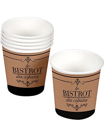 10 gobelets en carton bistrot parisien