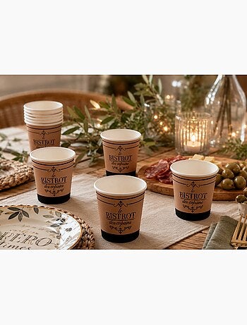 10 gobelets en carton bistrot parisien