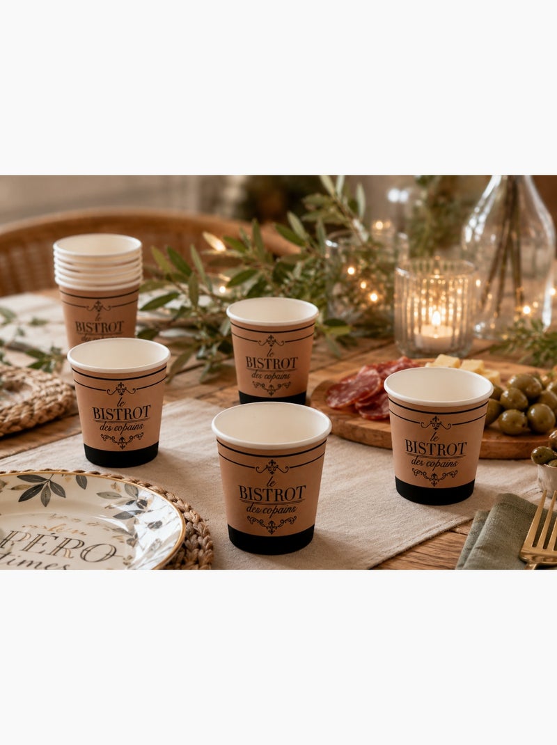 10 gobelets en carton bistrot parisien Marron - Kiabi