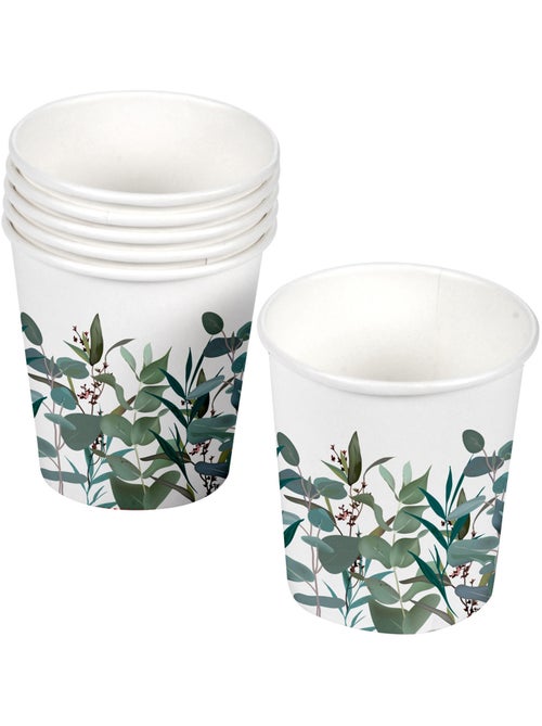 10 gobelets en carton Branche d'eucalyptus - Kiabi