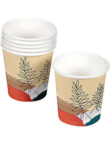 10 gobelets en carton Fleurs abstraites
