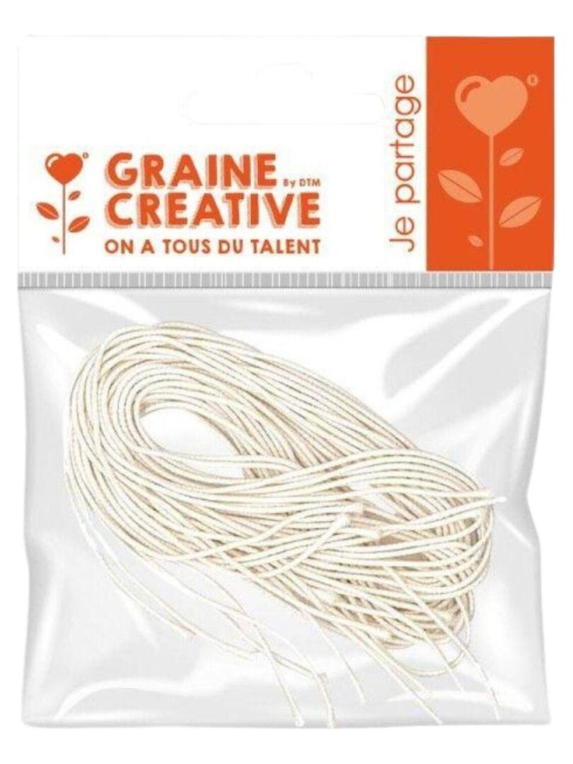 100 élastiques blancs pour masques 60 cm - Graine Créative Blanc - Kiabi