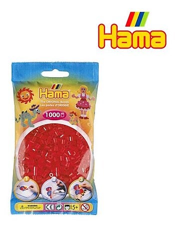 1000 Perles en sachet - Rouge transparent