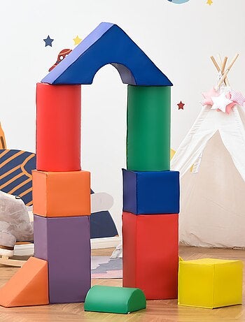 11 blocs de construction en mousse XXL - modules de motricité EPE PU multicolore