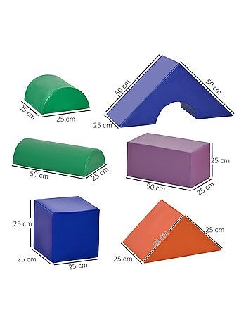 11 blocs de construction en mousse XXL - modules de motricité EPE PU multicolore