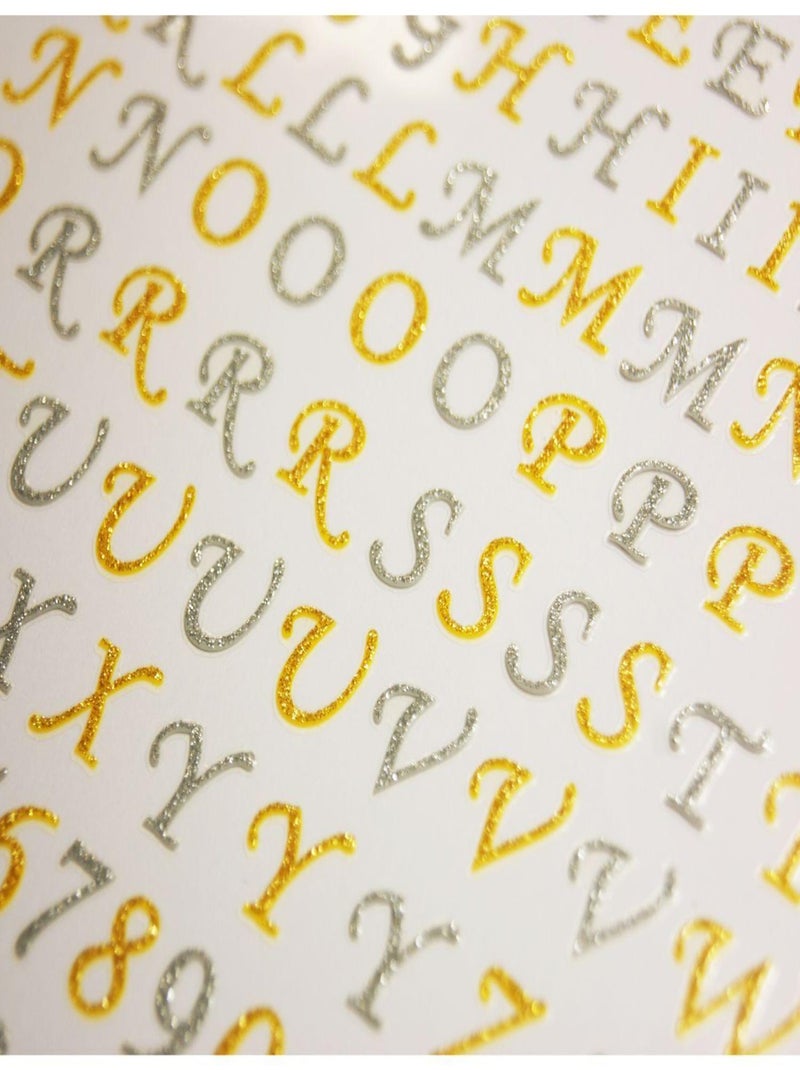 117 Autocollants - Alphabet et chiffres - argenté - Global Gift Multicolore - Kiabi