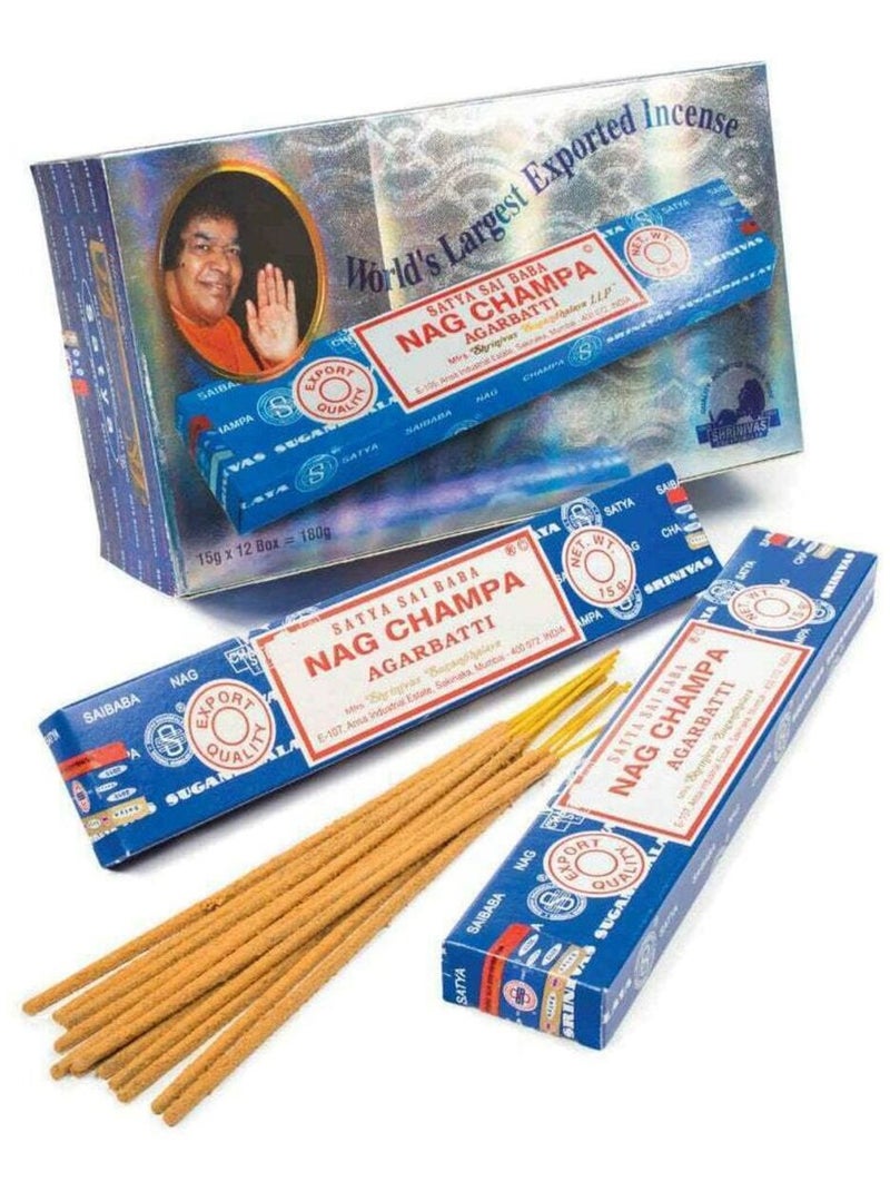 12 boites d'Encens nag champa classique 180 batons Bleu - Kiabi
